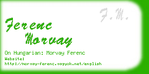 ferenc morvay business card